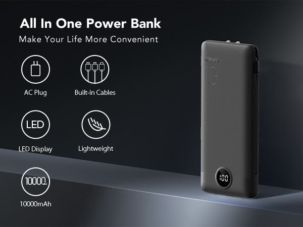 power bank for travel with wire