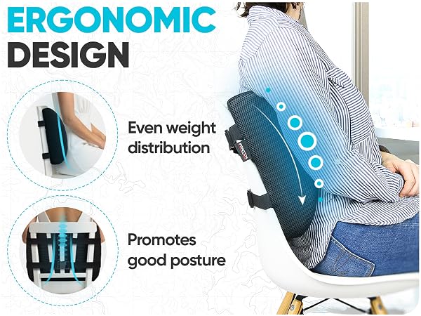 Lady sitting on chair showing ergonomic design and even weight distribution