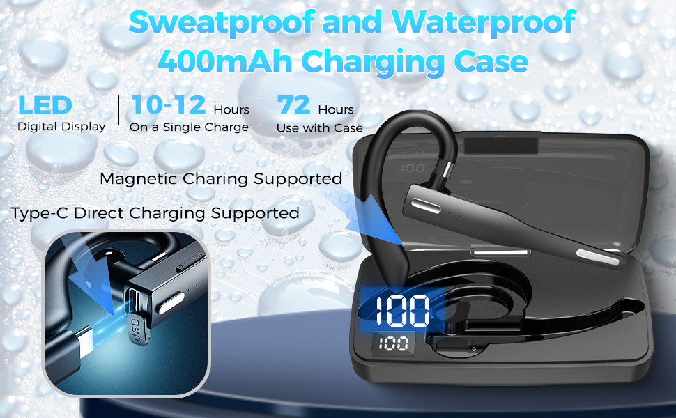 water proof & sweatproof, magnetic charging port & Type-C