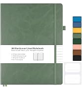 College Ruled Notebook, A4 Hardcover Leather Notebook for Work, Lined Notebook Journal for Women ...