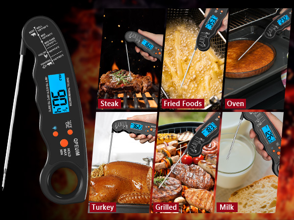 Meat Thermometer Digital - Instant Read Food Thermometer for Cooking Grilling