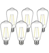 Sigalux Dimmable Edison Light Bulbs 60 watt Equivalent, E26 LED Bulb 2700K Warm White, Clear Glas...