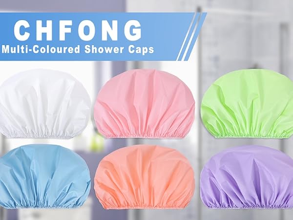 6 PCS Double Side Waterproof Shower Caps