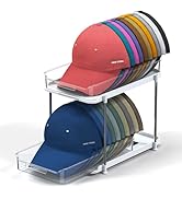 Gomyrod Hat Storage for Baseball Caps, 2-Tier Clear Hat Organizer for Closet Space Saving Hat Rac...