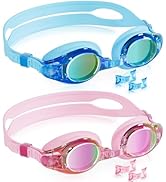 Aegend 2 Pack Kids Goggles, Swimming Goggles for Kids Age 4-16 Boys and Girls Youth, Anti-Fog Wat...
