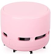 FineInno Mini Desk Vacuum Cleaner,Table Crumb Sweeper,Pink Desk Accessories,Portable Cleaning for...