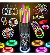 210 Pcs Colorful Glow Sticks Party Pack - 100 8' Glow Sticks, 100 Connectors and Fun Accessories ...