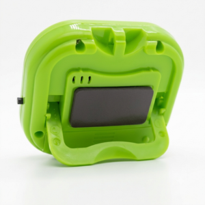 green timer showing strong magnetic back and sturdy foldable kickstand for tabletop placement