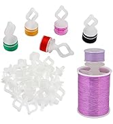 Fbshicung 48PCS Semi Clear Bobbin Clips,Silicone Sewing Bobbin Holder Clamps Color-Match Bobbin a...