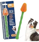 HOP Dog Toothbrush Orange 360° Soft Silicone Bristles Dog Toothbrush Full-Angle Dental Cleaning G...