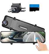 INSEETECH 4K Mirror Dash Cam, 11" Rear View Mirror Dash Camera Front and Rear with Touch Screen,B...