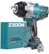 DIYtoolifz Cordless Impact Wrench 1/2" Compatible with Makita 18V Battery, 1700 Ft-lbs High Torqu...