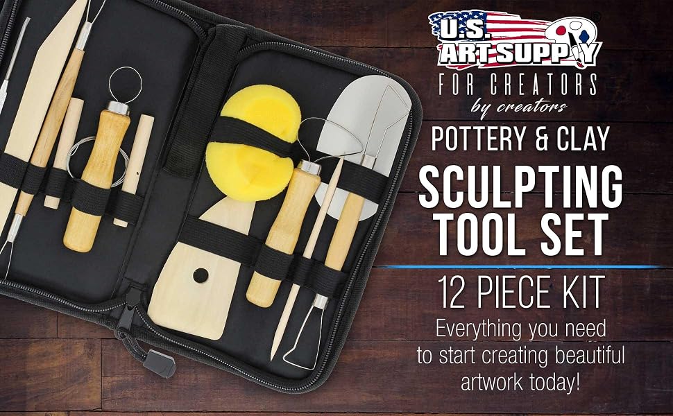 Pottery & Clay Sculpting Tool Set 12 Piece kit