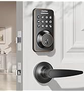 Keyless Entry Door Lock Deadbolt with Handle Set, Keypad Door Lock with Handle Smart Door Locks f...