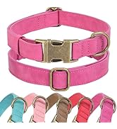 Jumpress Soft Leather Dog Collar for Small Medium Large Dogs, Heavy Duty Dog Collar Leather with ...