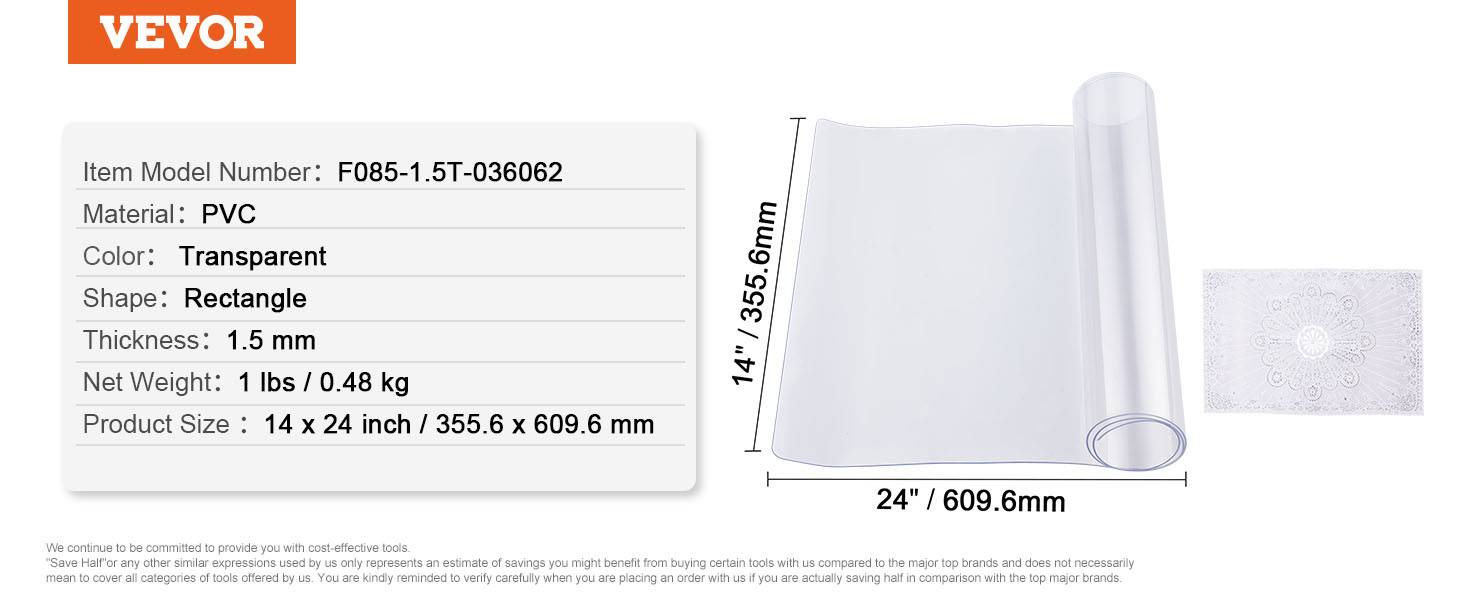 pvc table protector
