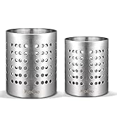 KSENDALO Silver Kitchen Utensil Holder(2pack) - Versatile Utensil Holder for Kitchen Counter, Rob...