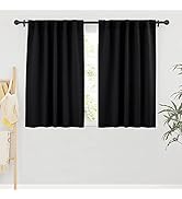 RYB HOME Bedroom Blackout Curtains - Small Window Treatment Set Energy Saving Thermal Insulated D...