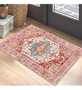 Yamaziot Washable Area Rug, 2x3 Small Entryway Non-Slip Boho Vintage Rug with Rubber Backing, Low...