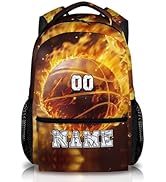 Custom Basketball Backpacks for Boys, 17" Cool Back to School Backpack Gifts for Basketball Lover...