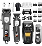 HIENA PRO Professional Hair Clipper Kit, Rechargeable Cordless Barber Kit and Hair Cutting Set, E...