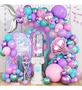 Mermaid Balloon Arch Garland Kit, Mermaid Tail Balloon Garland with Pastel Pink Purple Green Teal...