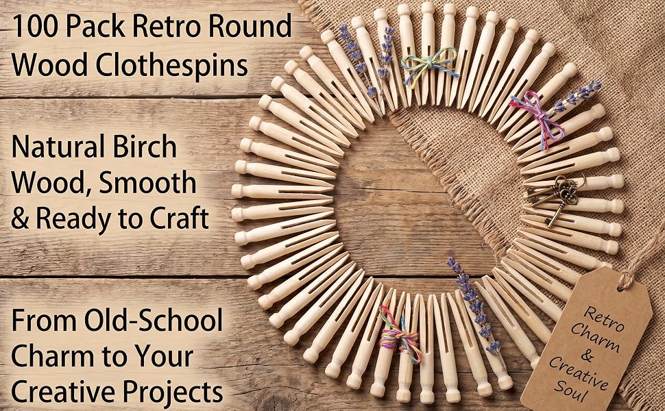 Wood vintage clothespin