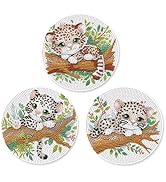 3pcs Diamond Painting kit placemats, Leopard DIY Diamond Handmade Table mat Set Suitable for Tabl...
