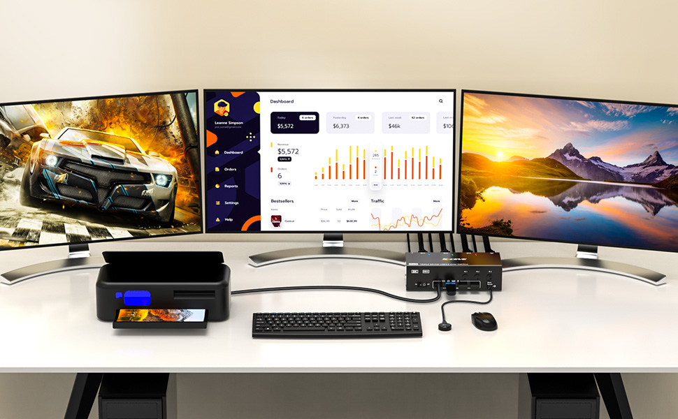 3 monitors kvm switch
