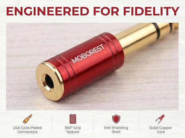 3.5mm to 1/4'' Stereo Audio Adapter, 3.5mm to 1/4'' (6.35mm) Headphone Adapter