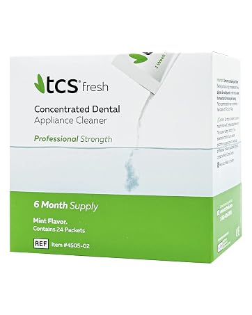 tcs fresh denture concentrated dental oral care whitens cleaner retainer night guard mouth tooth gum