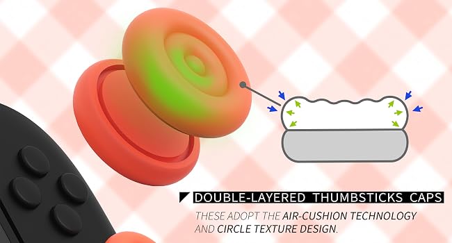 PlayVital for Switch 2 Thumbs Cushion Caps Thumb Grips