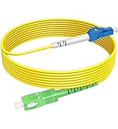 RamboCables LC/UPC to SC/APC Fiber Path Cable (1m/3.28ft), OS2 LC to SC Single Mode Fiber Patch C...