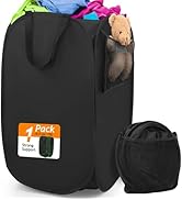 Upgraded Pop-up Laundry Hamper 2 Pack, 70L(18.5 Gal) Laundry Basket with Thickened 600D Oxford Fa...