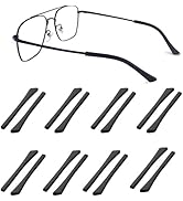 Junsika Eyeglass Temple End Tips Soft Silicone Anti Slip Eyeglass Replacement Temples for Flat Th...