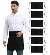 Xeoxarel Unisex Bistro Half Aprons with 4 Pockets, Waiter Waist Server Apron for Women and Man 27...