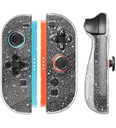 RHOTALL Clear Glitter Protective Shell Case for Nintendo Switch 2 Controller, Soft TPU Transparen...