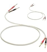 UCINNOVATE 2X HiFi OFC 9.8FT/3m White Square Speaker Cable with Pin Banana Plugs