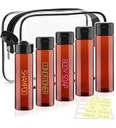 Cosywell 5 Pack 3.4oz Travel Bottles for Toiletries Pre-Printed Travel Shampoo Bottles TSA Approv...