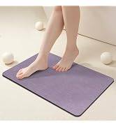 Mecko Bath Mat, Ultra Absorbent Quick Dry Bathroom Floor Mats-Rubber Non-Slip Thin Bathroom Rug F...