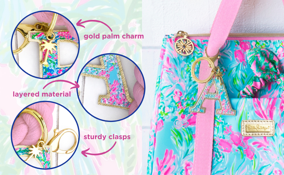 initial keychain lilly pulitzer gift