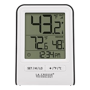 lacrosse; la crosse technology; 308-1409; temperature; time; wireless; digital