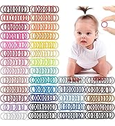 CÉLLOT 360PCS Baby Hair Ties, 36 Multicolors Elastic Hair Ties,2cm in Diameter No Crease Finger R...