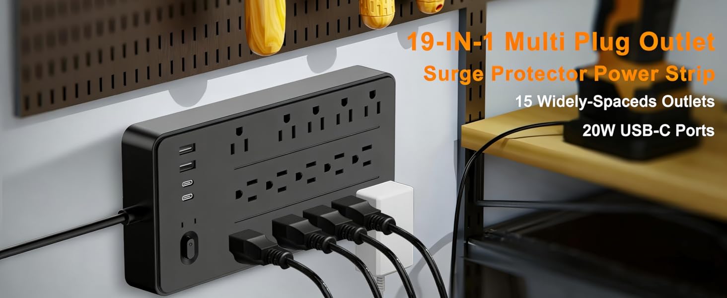 extension cord with multiple outlets surge protector power strip protection multi outlet