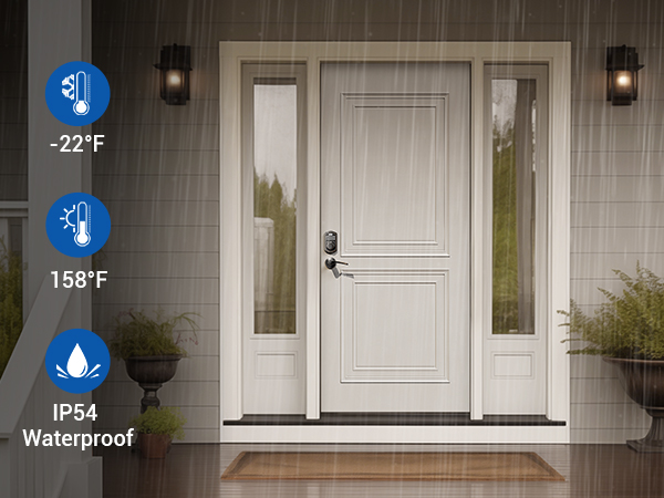 Work in All Weather-IP54 rated weatherproof, withstands -31°F to 158°F in all weather conditions