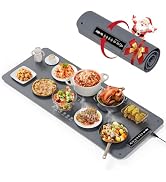 Extra Large Food Warming Mat for Countertop (XXL 36”x16”) - Full-Surface Heating Pad with 4 Temps...