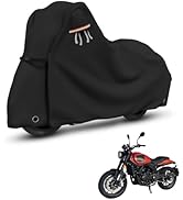 STARTWO Motorcycle Cover Lock-Holes and Storage Bag All Season Universal Night Reflective Univers...