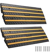 VEVOR Car Driveway Rubber Curb Ramp, 2 Pack 48.8-inch-Long Heavy Duty Low Profile Slope Ramps, 2....