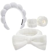 Ztomine Headbands for Women - Spa Headband and Wristband Set - Headband for Washing Face,Facial M...