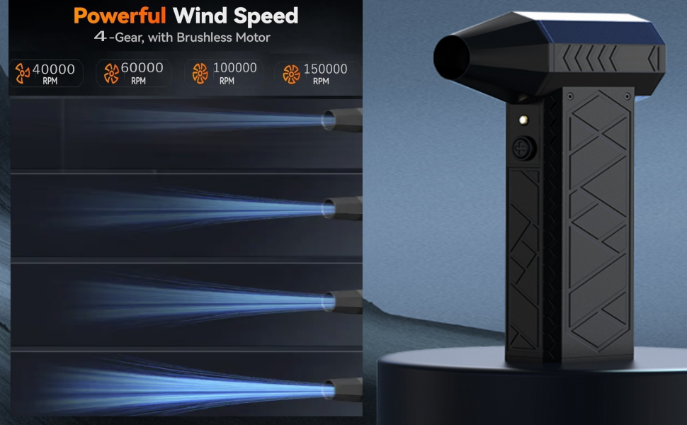 4 adjustable speed Settings For Yeler Electric Air Duster